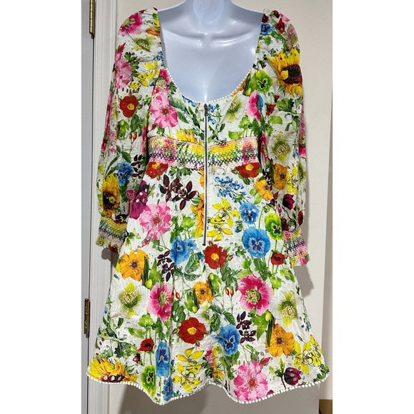 Alice + Olivia Crawford Sweetheart Floral Mini Dress Size 6 - Picture 9 of 14